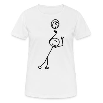 Volleyball stick figures - Women's Breathable T-Shirt - white - Front - AI Model Female 172 dark (172cm)