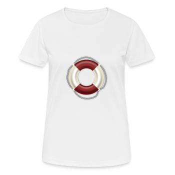 Bouée de sauvetage - T-shirt respirant Femme - blanc - Devant - AI Model Female 172 dark (172cm)