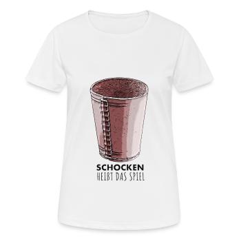 Schocken heißt das Spiel Würfelbecher Spiel - Frauen T-Shirt atmungsaktiv - Weiß - Vorne - AI Model Female 172 dark (172cm)