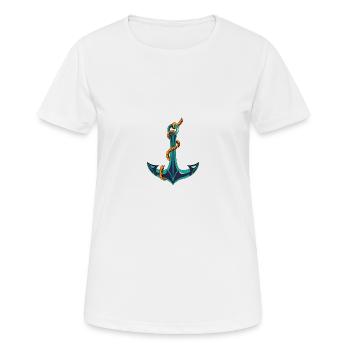 Ancre avec nœuds - T-shirt respirant Femme - blanc - Devant - AI Model Female 172 dark (172cm)
