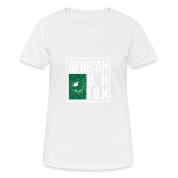 African Union - Women's Breathable T-Shirt - white - Front - AI Model Female 172 dark (172cm)