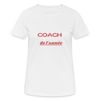 COACH de l'année - T-shirt respirant Femme - blanc - Devant - AI Model Female 172 dark (172cm)