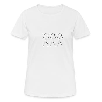 3 Strichmännchen - Frauen T-Shirt atmungsaktiv - Weiß - Vorne - AI Model Female 172 dark (172cm)