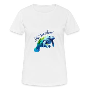 Manatee with calf - Women's Breathable T-Shirt - white - Front - AI Model Female 172 dark (172cm)