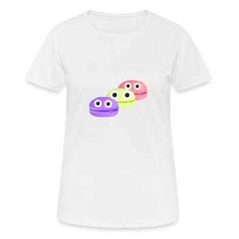 macarons,gebäck,kekse,comic - Frauen T-Shirt atmungsaktiv - Weiß - Vorne - AI Model Female 172 dark (172cm)