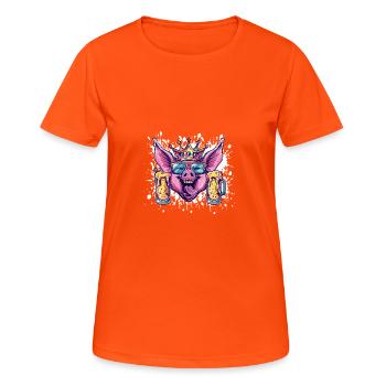 Pork Beer Funny - Women's Breathable T-Shirt - neon orange - Front - AI Model Female 172 dark (172cm)