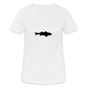 poisson - T-shirt respirant Femme - blanc - Devant - AI Model Female 172 dark (172cm)