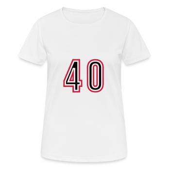 Maillot 40 Années Numéros - T-shirt respirant Femme - blanc - Devant - AI Model Female 172 dark (172cm)