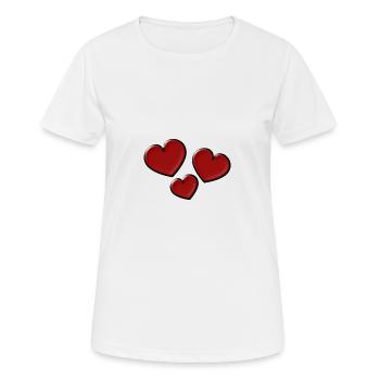 ICH LIEBE DICH. ICH LIEBE DICH. LIEBE. LIEBE. HERZ - Frauen T-Shirt atmungsaktiv - Weiß - Vorne - AI Model Female 172 dark (172cm)