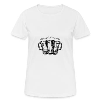 Bier Gläser - Frauen T-Shirt atmungsaktiv - Weiß - Vorne - AI Model Female 172 dark (172cm)