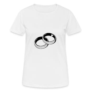 Alliances Symbole Silhouette Mariage - T-shirt respirant Femme - blanc - Devant - AI Model Female 172 dark (172cm)