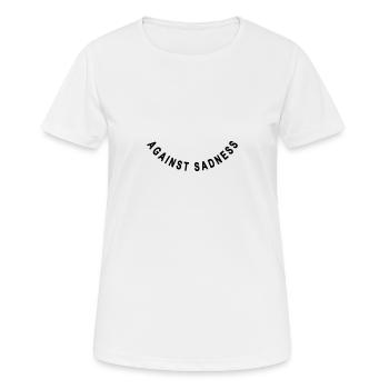 against sadness (smiley) - Women's Breathable T-Shirt - white - Front - AI Model Female 172 dark (172cm)