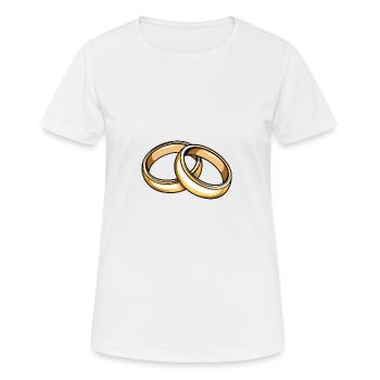 Wedding Wedding Rings - Women's Breathable T-Shirt - white - Front - AI Model Female 172 dark (172cm)