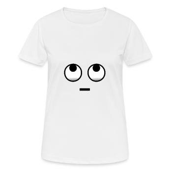 Nachdenklicher Blick nach oben oh Mann bin genervt - Frauen T-Shirt atmungsaktiv - Weiß - Vorne - AI Model Female 172 dark (172cm)