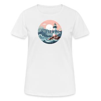 Meerweh Leuchtturm - Frauen T-Shirt atmungsaktiv - Weiß - Vorne - AI Model Female 172 dark (172cm)