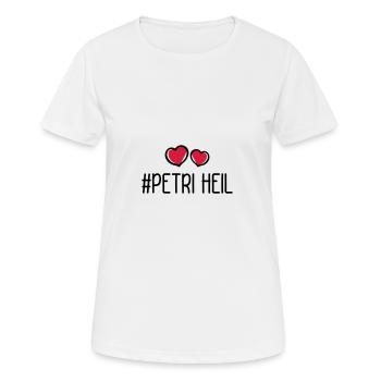 Petri Heil Herz Fischen - Frauen T-Shirt atmungsaktiv - Weiß - Vorne - AI Model Female 172 dark (172cm)