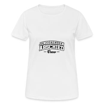 Enterrement de vie de garçon Équipage Enterrement de vie de garçon - T-shirt respirant Femme - blanc - Devant - AI Model Female 172 dark (172cm)