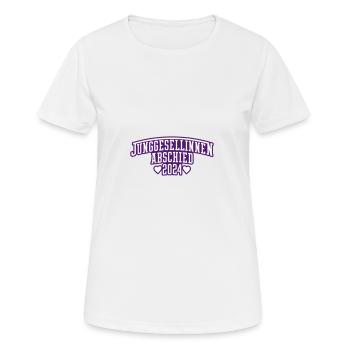 Junggesellinnenabschied 2024 - Frauen T-Shirt atmungsaktiv - Weiß - Vorne - AI Model Female 172 dark (172cm)