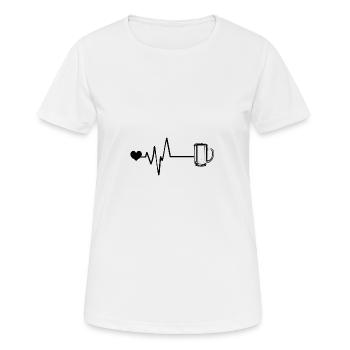verre à bière chope à bière Pulse Love - T-shirt respirant Femme - blanc - Devant - AI Model Female 172 dark (172cm)