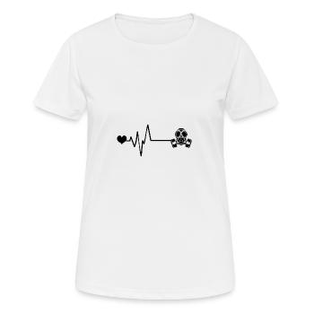 Gasmaske Puls Liebe - Frauen T-Shirt atmungsaktiv - Weiß - Vorne - AI Model Female 172 dark (172cm)