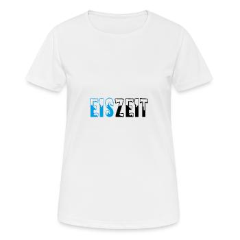 Eiszeit Schriftzug - Frauen T-Shirt atmungsaktiv - Weiß - Vorne - AI Model Female 172 dark (172cm)