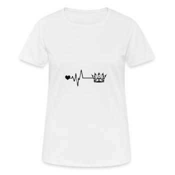 Couronne Royale Pulsation Amour - T-shirt respirant Femme - blanc - Devant - AI Model Female 172 dark (172cm)