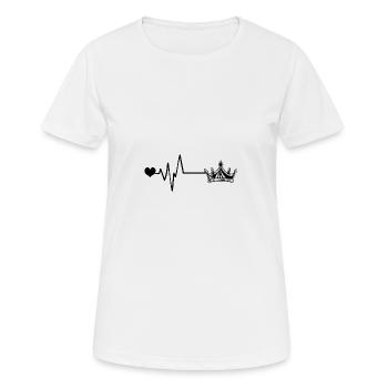 Krone Puls Herz König - Frauen T-Shirt atmungsaktiv - Weiß - Vorne - AI Model Female 172 dark (172cm)