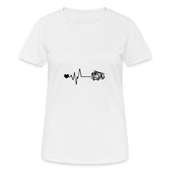 Camion de pompiers Pompiers Puls - T-shirt respirant Femme - blanc - Devant - AI Model Female 172 dark (172cm)