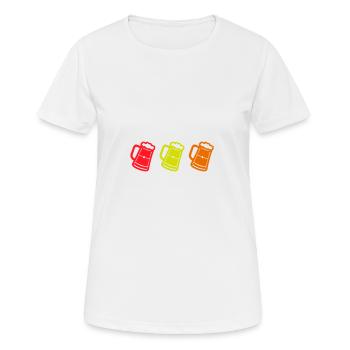 Chope à bière Symbole de bière Cheers - T-shirt respirant Femme - blanc - Devant - AI Model Female 172 dark (172cm)