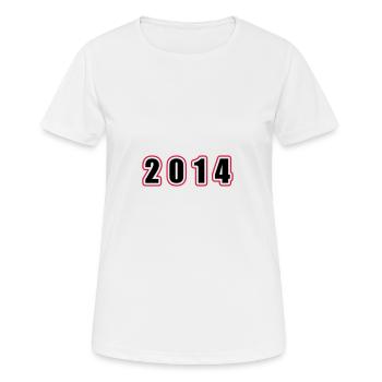 2014 Jahr Geburtstag - Frauen T-Shirt atmungsaktiv - Weiß - Vorne - AI Model Female 172 dark (172cm)