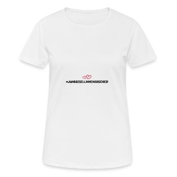 Junggesellinnenabschied Herz - Frauen T-Shirt atmungsaktiv - Weiß - Vorne - AI Model Female 172 dark (172cm)