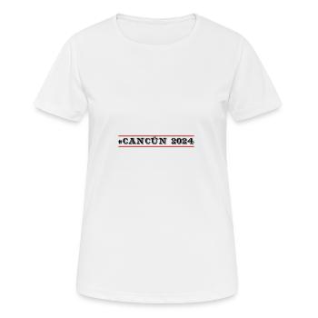 Cancun 2024 - Frauen T-Shirt atmungsaktiv - Weiß - Vorne - AI Model Female 172 dark (172cm)