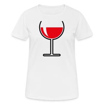 XRotweinglas Rund Offen (Rotwein / Wein / 2C) - Frauen T-Shirt atmungsaktiv - Weiß - Vorne - AI Model Female 172 dark (172cm)