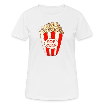 pop-corn - T-shirt respirant Femme - blanc - Devant - AI Model Female 172 dark (172cm)