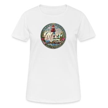 Am Meer. Zuhause. - Frauen T-Shirt atmungsaktiv - Weiß - Vorne - AI Model Female 172 dark (172cm)