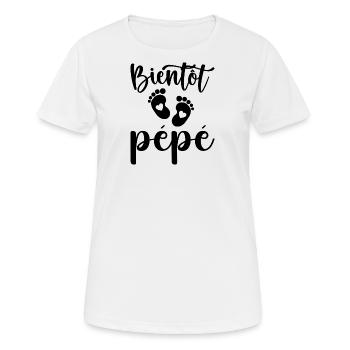 Bientôt pépé - T-shirt respirant Femme - blanc - Devant - AI Model Female 172 dark (172cm)