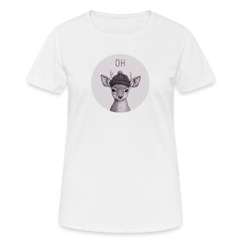 Oh Cerf - T-shirt respirant Femme - blanc - Devant - AI Model Female 172 dark (172cm)