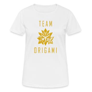 Équipe Origami - T-shirt respirant Femme - blanc - Devant - AI Model Female 172 dark (172cm)