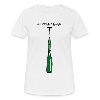 Gurke mit Korkenzieher (a) - Frauen T-Shirt atmungsaktiv - Weiß - Vorne - AI Model Female 172 dark (172cm)