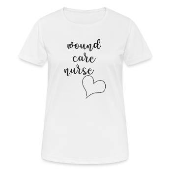 Soins des plaies Infirmière Infirmière Coeur - T-shirt respirant Femme - blanc - Devant - AI Model Female 172 dark (172cm)