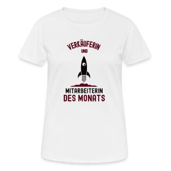 Mitarbeiterin des Monats Verkäuferin Verkauf - Frauen T-Shirt atmungsaktiv - Weiß - Vorne - AI Model Female 172 dark (172cm)