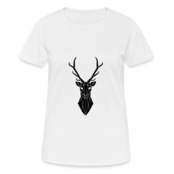 cerf stylisé - T-shirt respirant Femme - blanc - Devant - AI Model Female 172 dark (172cm)