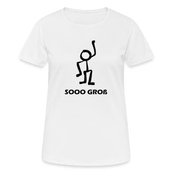 Größe Männer Mann Riesig Strichmännchen So groß - Frauen T-Shirt atmungsaktiv - Weiß - Vorne - AI Model Female 172 dark (172cm)