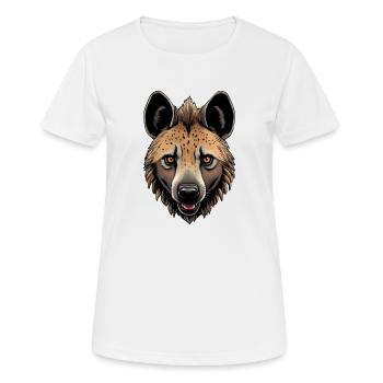 La tête sympathique d'une hyène - T-shirt respirant Femme - blanc - Devant - AI Model Female 172 dark (172cm)