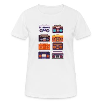 Boombox rétro vintage radio vintage - T-shirt respirant Femme - blanc - Devant - AI Model Female 172 dark (172cm)
