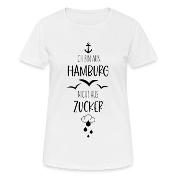HAMBOURG VILLE HANSÉATIQUE DE HAMBOURG SUCRE - T-shirt respirant Femme - blanc - Devant - AI Model Female 172 dark (172cm)