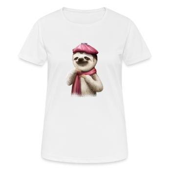 SLOTH FIEBER - Frauen T-Shirt atmungsaktiv - Weiß - Vorne - AI Model Female 172 dark (172cm)