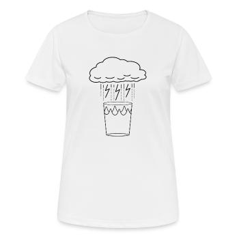 Sturm im Glas Wasser - Frauen T-Shirt atmungsaktiv - Weiß - Vorne - AI Model Female 172 dark (172cm)