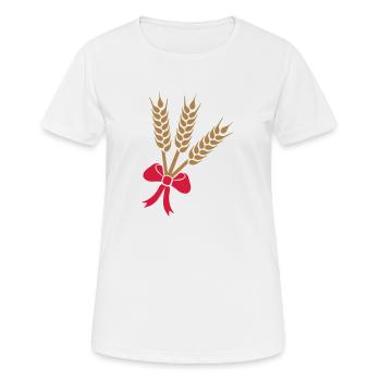 Weizen - Frauen T-Shirt atmungsaktiv - Weiß - Vorne - AI Model Female 172 dark (172cm)