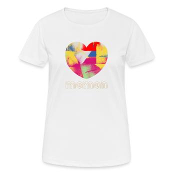 Maman cœur graphique - T-shirt respirant Femme - blanc - Devant - AI Model Female 172 dark (172cm)